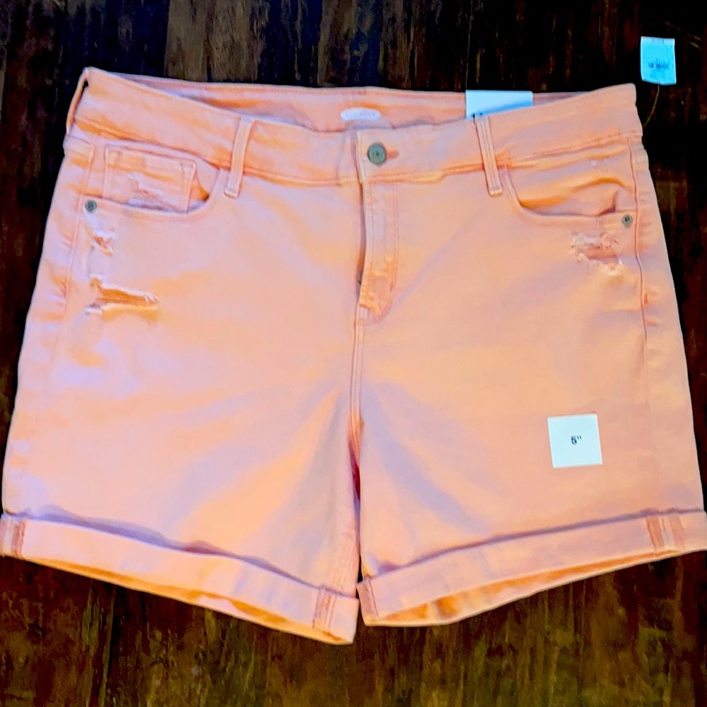 Old Navy, sz 14, coral denim shorts